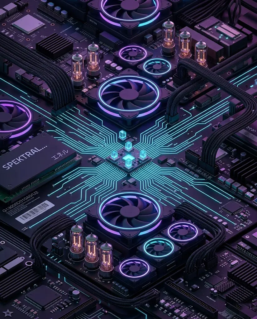 3D visualization of a glowing motherboard representing custom AI data pipelines and intelligent infrastructure built by Autobix AI